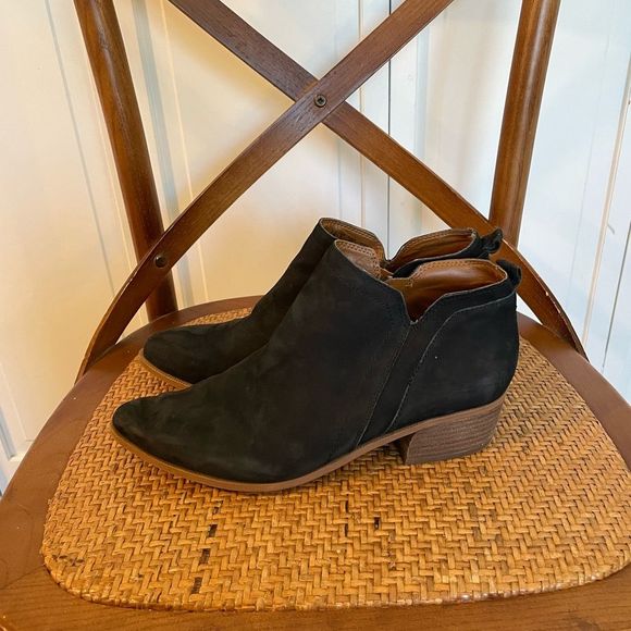 Franco sarto black suede pointed toe booties - Picture 7 of 11